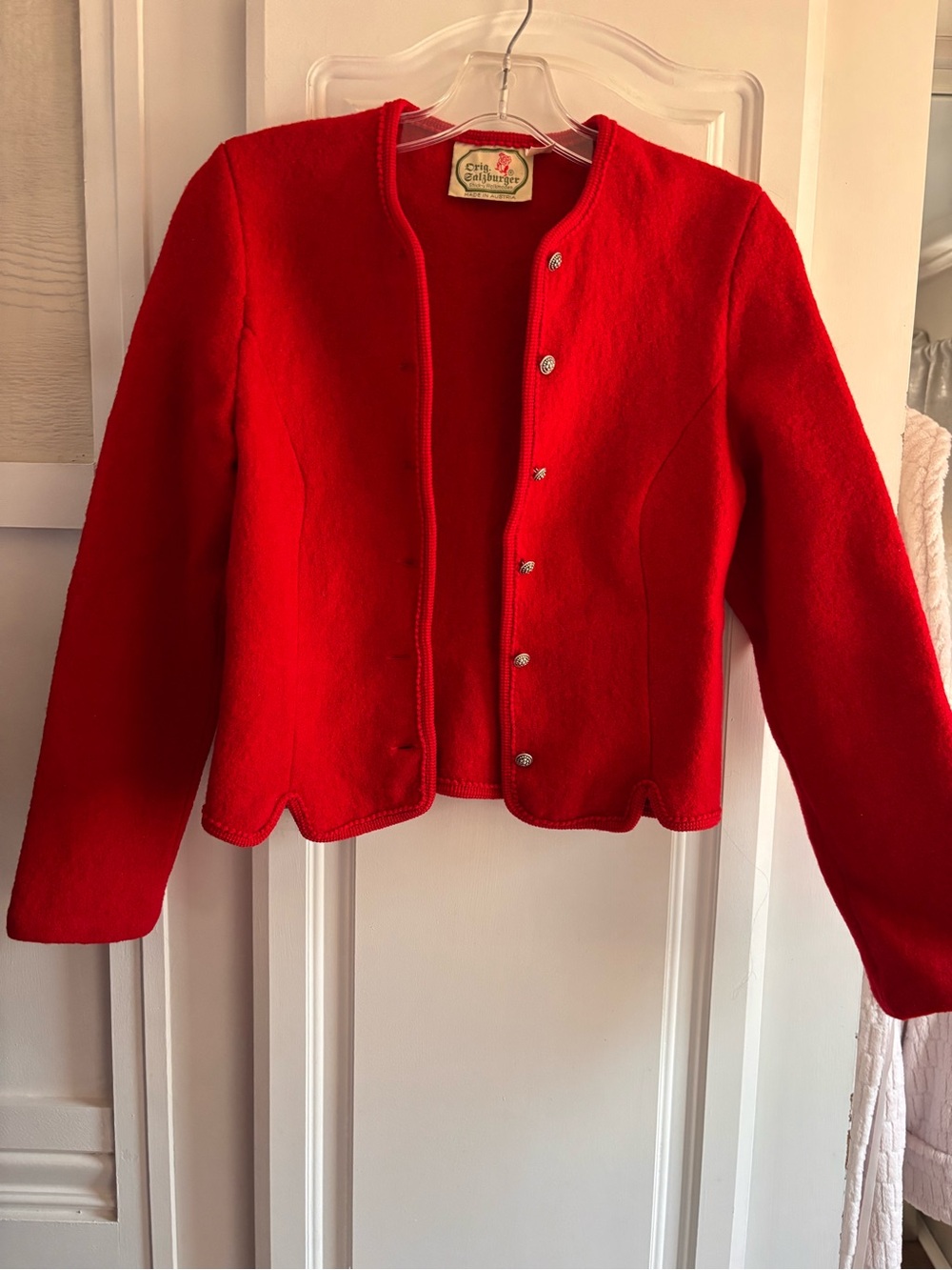 Girl's Red Snap-Front Blazer by